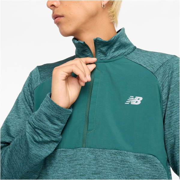 New Balance Heat Grid Logo Camisa - New Spruce