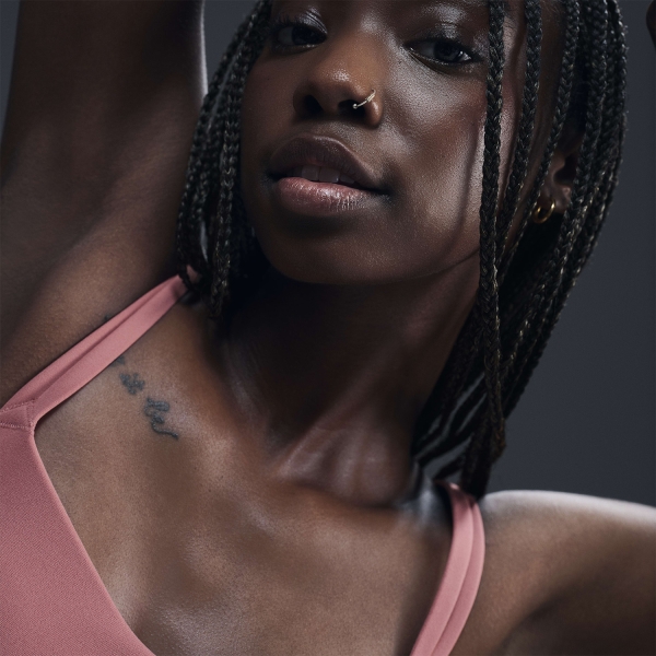 Nike Zenvy Strappy Sports Bra - Canyon Pink/White