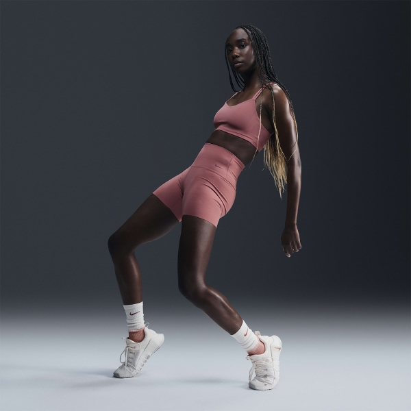 Nike Zenvy Strappy Sports Bra - Canyon Pink/White
