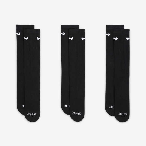 Nike Everyday Plus Cushioned x 3 Calcetines - Black/White
