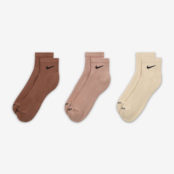 Nike Everyday Plus Cushioned x 3 Calcetines - Multi Color/Brown