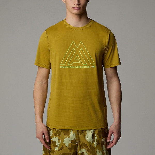 Men's  Short Sleeve Trail Running Shirts The North Face 24/7 TShirt  Amber Green NF0A893ZECJ