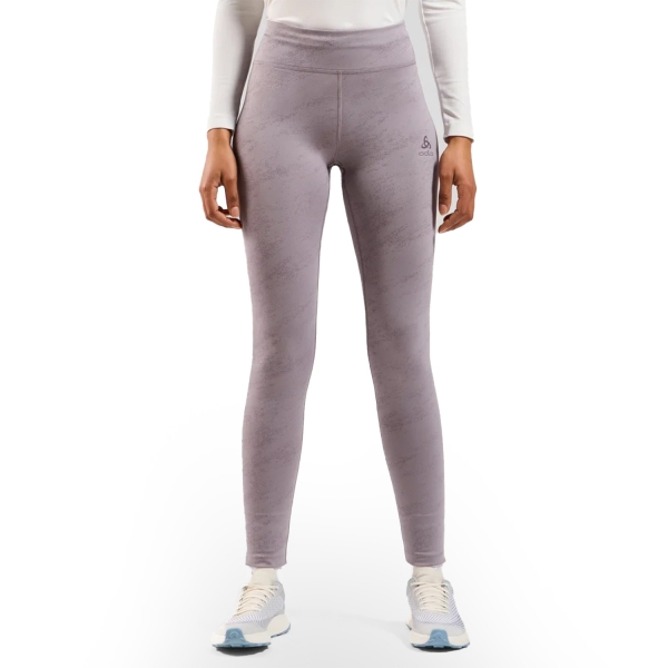 Tights Running Donna Odlo Odlo Zeroweight Print Pro Tights  Gray Ridge  Gray Ridge 