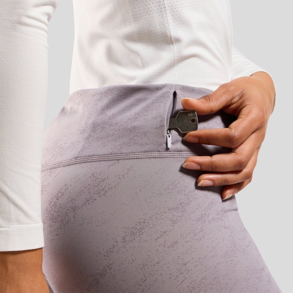 Odlo Zeroweight Print Pro Tights - Gray Ridge