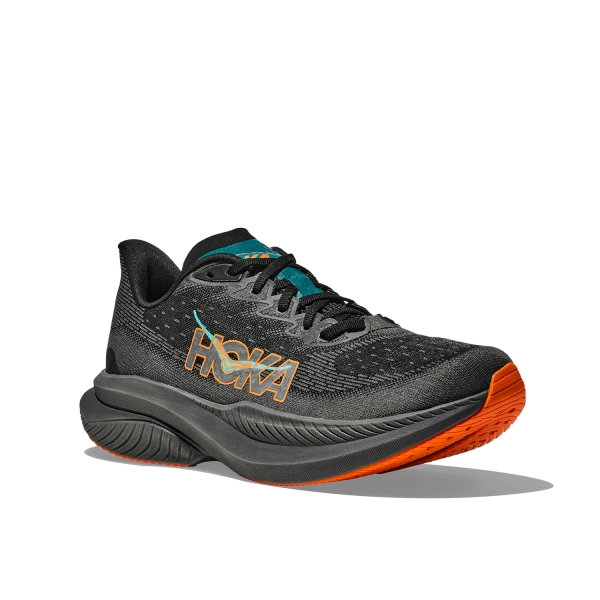 Hoka Mach 6 - Black/Electric Tangerine