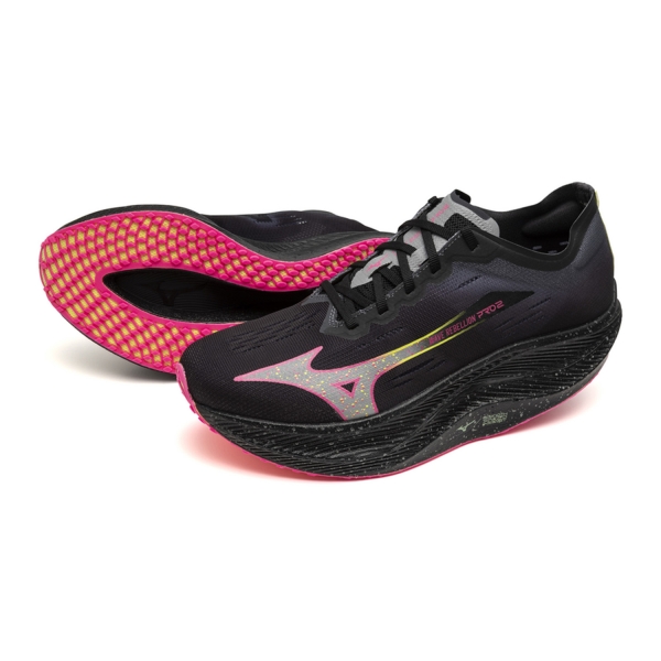 Mizuno Wave Rebellion Pro 2 - Black/Silver/Pink Tetra