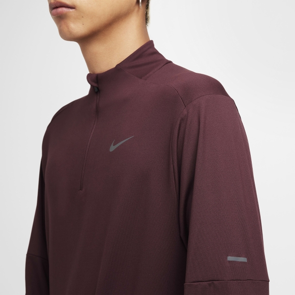 Nike Dri-FIT Element Logo Maglia - Burgundy Crush/Reflective Silver