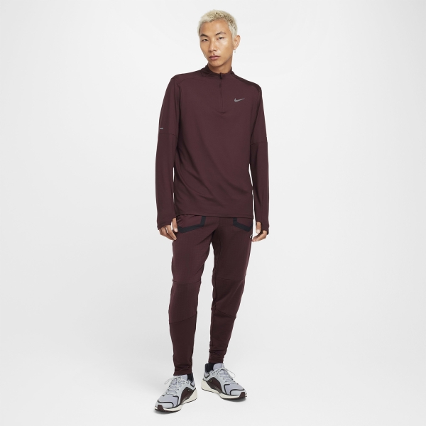 Nike Dri-FIT Element Logo Maglia - Burgundy Crush/Reflective Silver