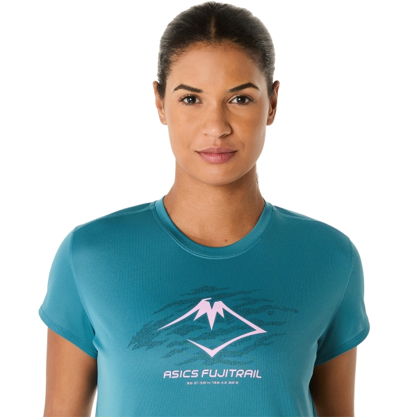 Asics Fujitrail Logo Camiseta - Atlantis Blue