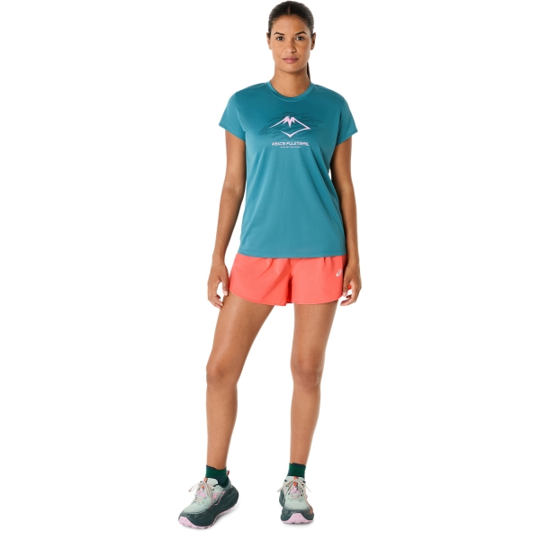 Asics Fujitrail Logo Camiseta - Atlantis Blue