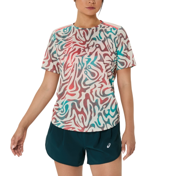 Maglietta Running Donna Asics Road All Over Print Maglietta  Birch 2012D225200