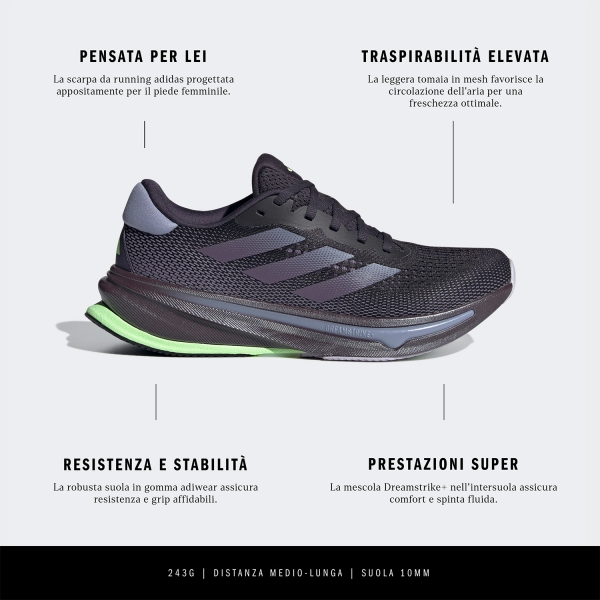 adidas Supernova Rise - Aurora Black/Shadow Violet/Green Spark