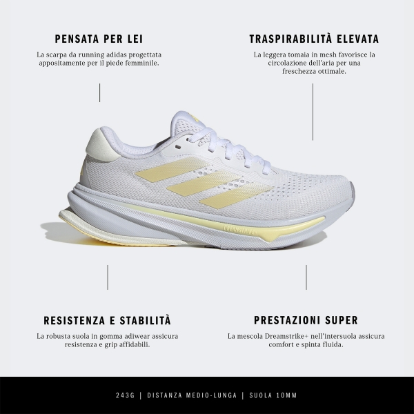 adidas Supernova Rise - FTWR White/Zero Metallic/Almost Yellow