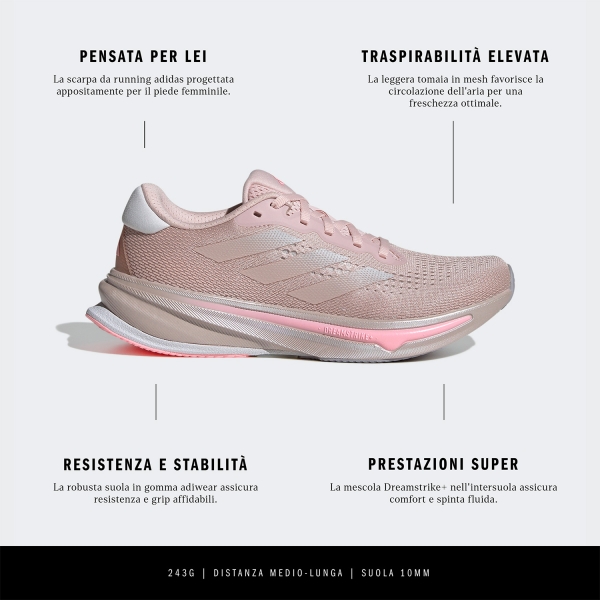 adidas Supernova Rise - Sandy Pink/Dash Grey/Pink Spark