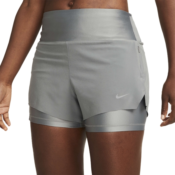 Women's Running Shorts Nike DriFIT Swift 2 in 1 3in Shorts  Smoke Grey/Reflective Silver DX1029084