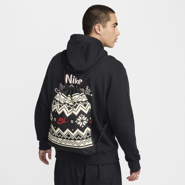 Nike Heritage Graphic Bolsa - Black/Coconut Milk/University Red