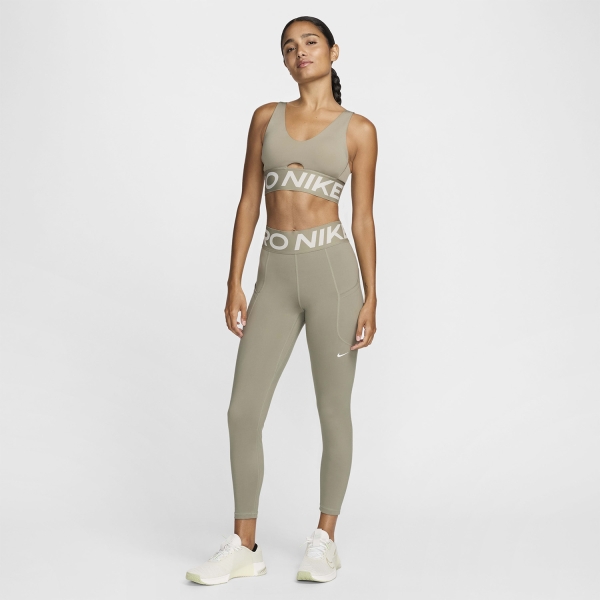 Nike Indy Plunge Reggiseno Sportivo -  Light Army/Light Orewood Brown/White