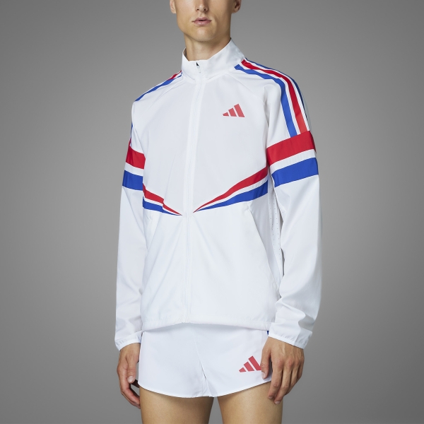 Chaqueta Running Hombre adidas adizero Retro Chaqueta  White JD7317