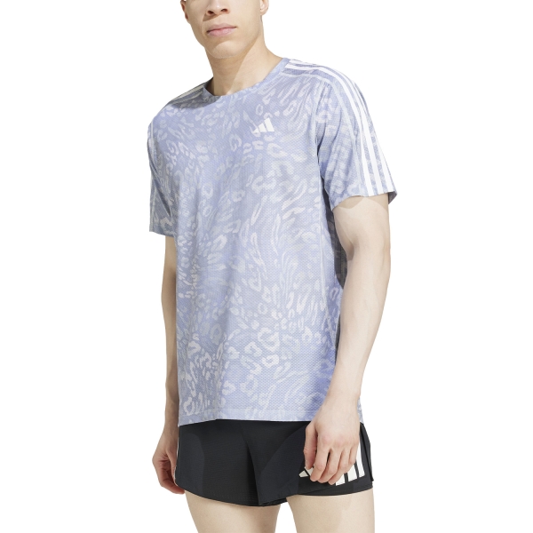 Maglietta Running Uomo adidas OTR CLIMACOOL 3 Stripes Maglietta  Dash Grey/Violet Tone JD7774