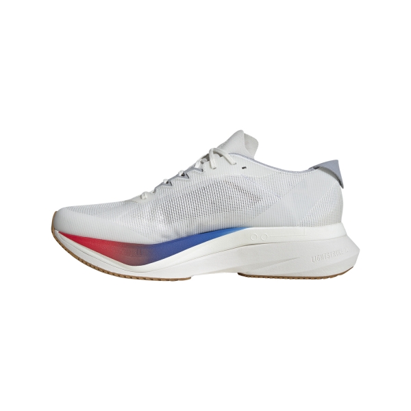 adidas adizero Boston 12 - Core White/Dark Blue/Pure Ruby