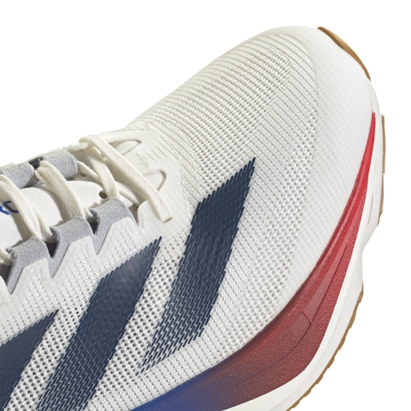 adidas adizero Boston 12 - Core White/Dark Blue/Pure Ruby