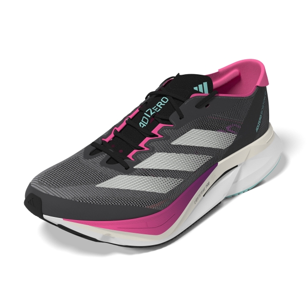 adidas adizero Boston 12 - Grey Five/Crystal Jade/Lucid Pink