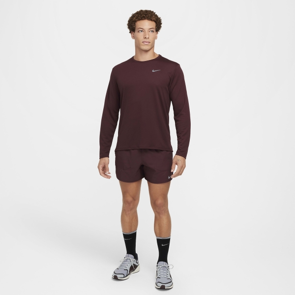 Nike Dri-FIT UV Miler Shirt - Burgundy Crush/Reflective Silver