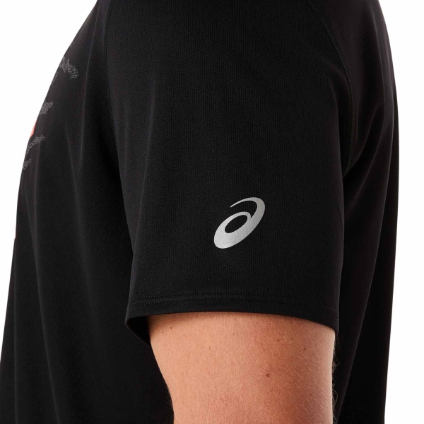 Asics Fujitrail Logo Camiseta - Performance Black/Carbon/Coral Reef