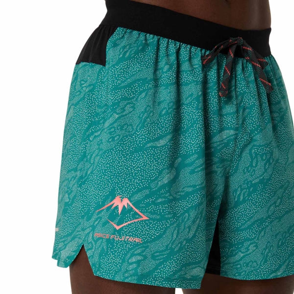 Asics Fujitrail Printed 5in Shorts - Rainy Lake