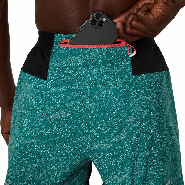 Asics Fujitrail Printed 5in Shorts - Rainy Lake