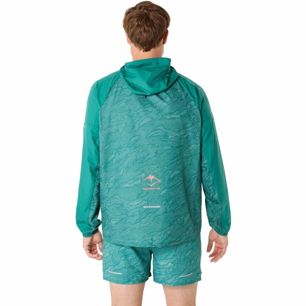 Asics Fujitrail Windbreaker Giacca - Rainy Lake/Birch
