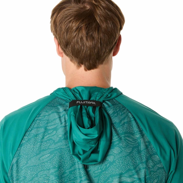 Asics Fujitrail Windbreaker Giacca - Rainy Lake/Birch