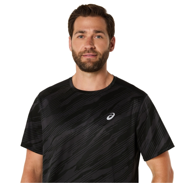Asics Core All Over Print Logo Maglietta - Performance Black
