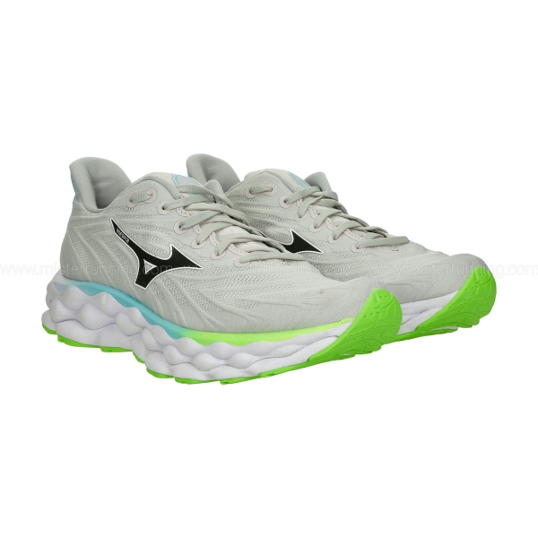 Mizuno Wave Sky 8 - Nimbus Cloud/Black/Green Gecko