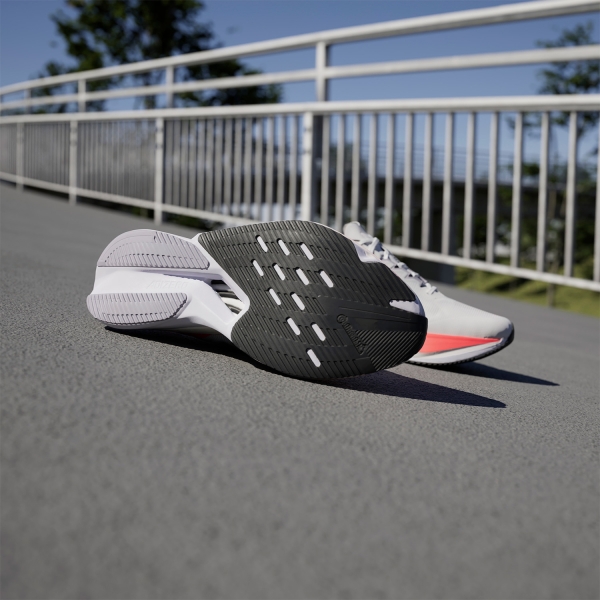 adidas adizero Boston 12 - Cloud White/Aurora Metallic/Solar Red