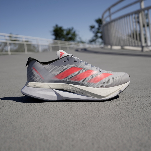 adidas adizero Boston 12 - Halo Silver/Solar Red/Dash Grey