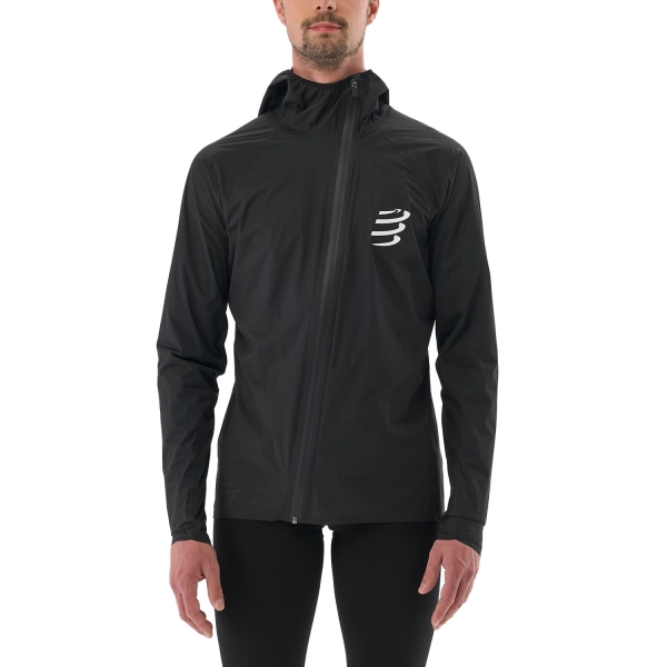 Giacche Trail Running Uomo Compressport Hurricane 10k/10k Giacca  Black AM00009B990