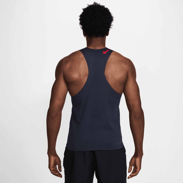 Nike Dri-FIT ADV AeroSwift Canotta - Obsidian/Bright Crimson