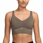 Nike Alate Logo Reggiseno Sportivo - Mink Brown/White