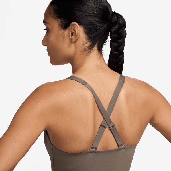 Nike Alate Logo Reggiseno Sportivo - Mink Brown/White