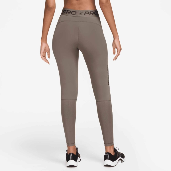Nike Pro Logo Tights - Mink Brown/Ironstone/White