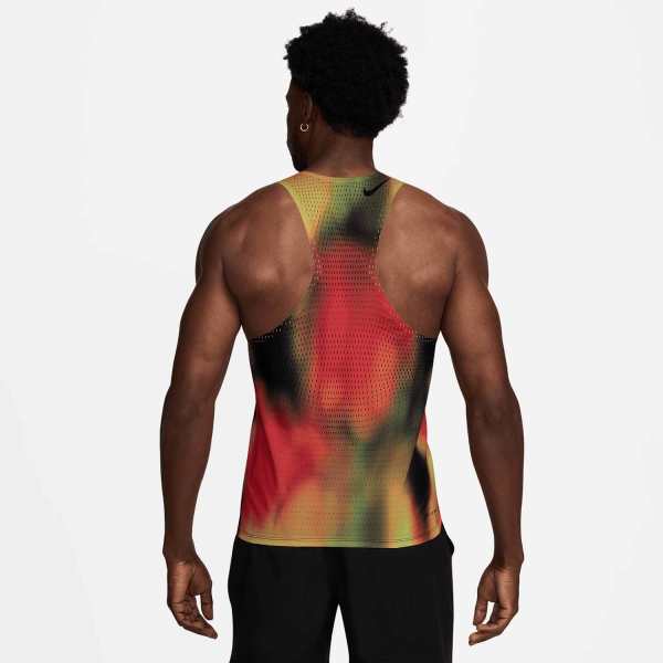 Nike Dri-FIT ADV Aeroswift Elite Canotta - Light Lemon Twist/Light Crimson/Black