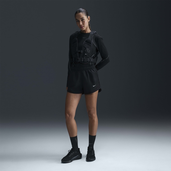 Nike Dri-FIT Tempo 3in Shorts - Black/Reflective Silver