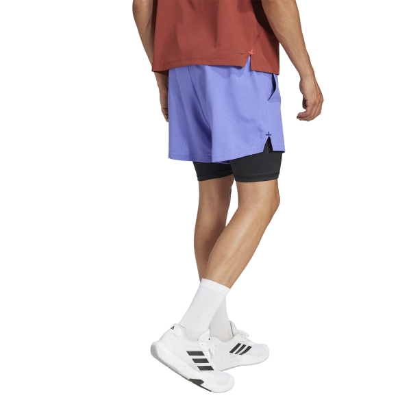 adidas Gym+ 2 in 1 4in Shorts - Semi Cobalt Blue/Black