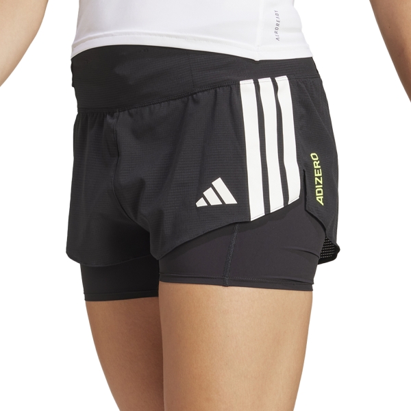 Pantalones cortos Running Mujer adidas adizero 2 in 1 Gel 1in Shorts  Black JD4224