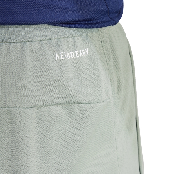 adidas AEROREADY Logo 7in Shorts - Silver Green/Collegiate Green