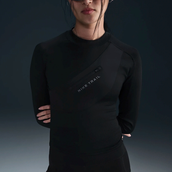 Camisetas Manga Larga Trail Running Mujer Nike DriFIT TR Camisa  Black/Anthracite FV6430010