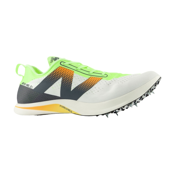 Scarpe Racing Uomo New Balance Fuelcell Supercomp MDX v3  White/Bleached Lime Glo/Hot Mango UMDELRSF