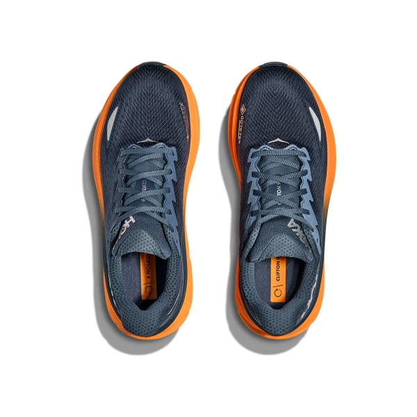 Hoka Clifton 9 GTX - Stormy Skies/Orange Zest