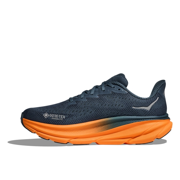 Hoka Clifton 9 GTX - Stormy Skies/Orange Zest